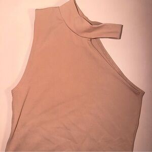 Abercrombie & Fitch Soft A&F Nude One Shoulder Bodysuit XS Fitted Minimalist